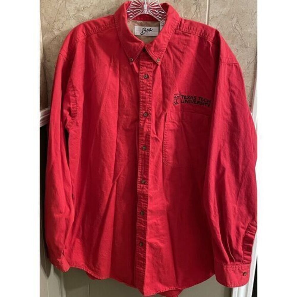 Boa Design Texas Tech University Red Button Down‎ Shirt Men's Size Large